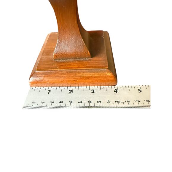 Vintage Wooden Pedestal Centerpiece Table Decor MCM Solid Wood - Picture 7 of 7